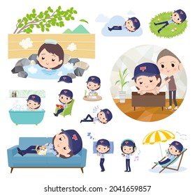 A set of  postwomen about relaxing.It's vector art so easy to edit.