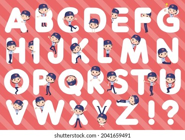 A set of  postwomen designed with alphabet.It's vector art so easy to edit.
