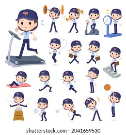 A set of  postwomen on exercise and sports.It's vector art so easy to edit.