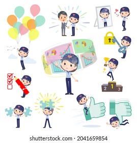 A set of  postwomen on success and positive.It's vector art so easy to edit.