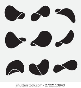 conjunto de batata chip bom para ícone, símbolo, design de elemento, design de silhueta, etc