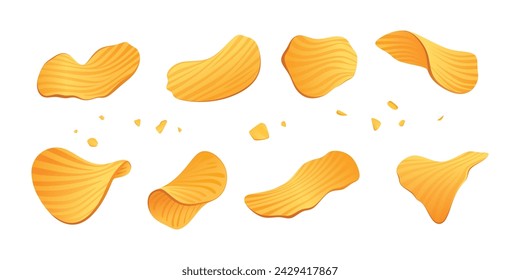 set of potato chips vector element