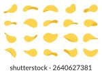 Set of potato chips. Vector illustration.