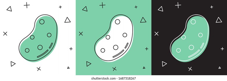 Set Potato icon isolated on white and green, black background.  Vector Illustration