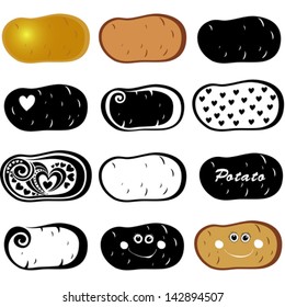 set of Potatoes icon isolated on white background. Vector illustration