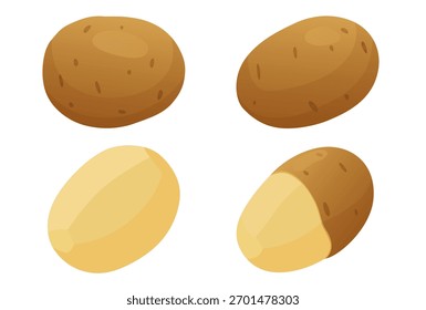 conjunto de Ilustración vectorial de patatas. aislado sobre fondo blanco. Vector EPS 10. perfecto para el Fondo de pantalla o los Elementos de diseño	