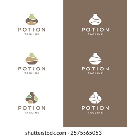 Set potion logo design template flat vector