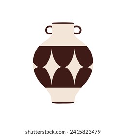 set of pots with brown ornaments brown