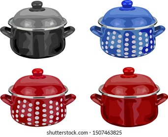 
set of pots for cooking