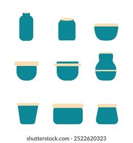 Set of Pots. for Plants, Vector, icon, Stickers.