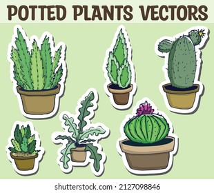 Set of Potted Plants Vectors