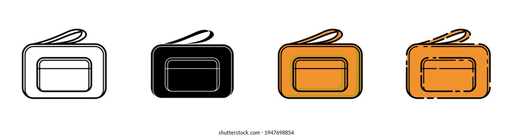 Set of Pouch bag icon design template