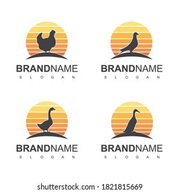 Set Of Poultry Logo Design Inspiration