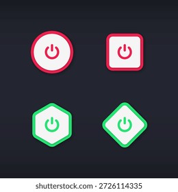 Set of power buton in different shape