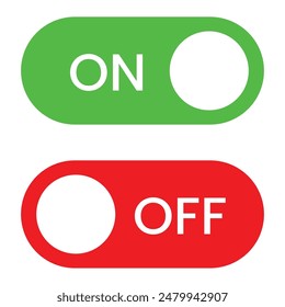 Set of power On and Off switch icon collection. Toggle switch symbol. Vector Illustration.