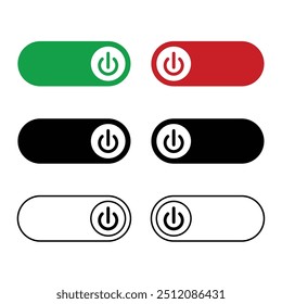 Set of power On and Off switch icon. switch buttons. On, Off vector icon set. vector illustration