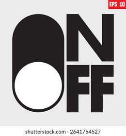 Set of power On and Off switch icon collection. Light switch off line, Toggle switch symbol. Vector Illustration.