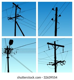 set of power poles