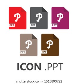 Set PPT image file format icon. Can be used for graphic and web design