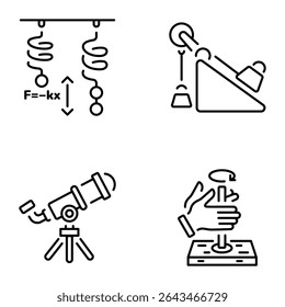 Set of Practical Physics Line Style Icons 

