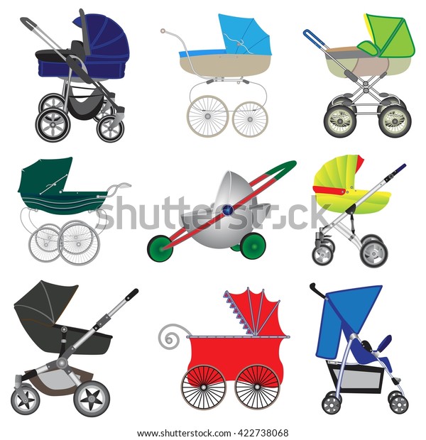 Set Prams Vector Illustration Stock Vector (Royalty Free) 422738068