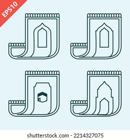 Set Of Prayer Mat Design Vector Flat Modern Isolated Illustration