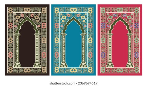 Set of prayer mat vector design