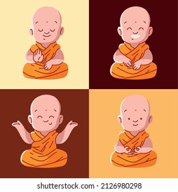 Gebetsmönche in Lotus-Pose