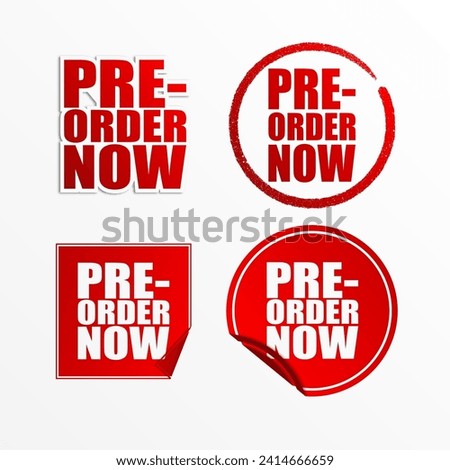 set of pre order labels or stickers