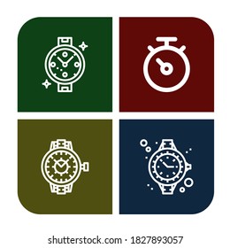 Set of precision icons. Such as Watch, Stopwatch , precision icons