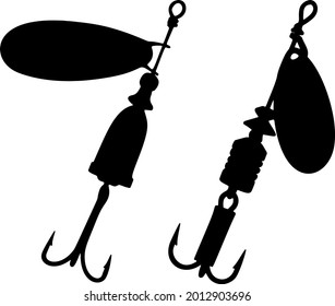 A set of predatory fish bait. Vector image.