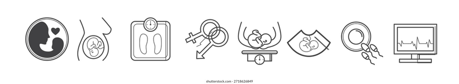 Satz von Schwangerschaft Symbol, Vektorgrafik