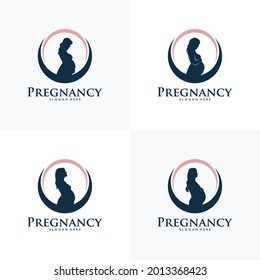 Set of Pregnancy Logo Design Vector Template