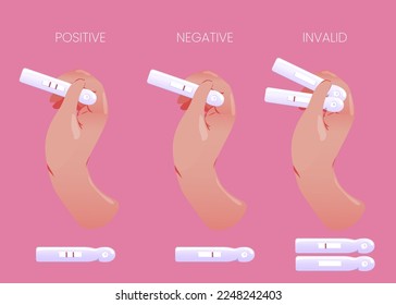 set of pregnancy test with different results