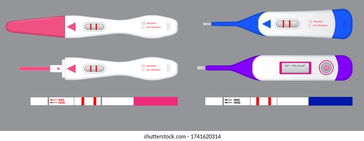 set of pregnancy test kit or positive negative pregnancy result test