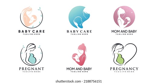 Establecer el diseño del logotipo preñado con elemento creativo Premium Vector parte 1