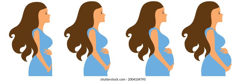 Set Pregnant Mom Cartoon Icon Design Stock Vector (Royalty Free ...