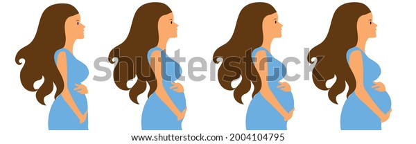 Set Pregnant Mom Cartoon Icon Design Stock Vector (royalty Free 