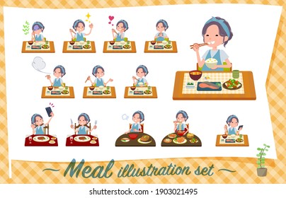 A set of Pregnant Women about meals.Japanese and Chinese cuisine, Western style dishes and so on.It's vector art so it's easy to edit.