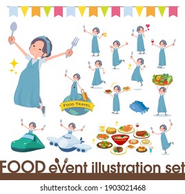 A set of Pregnant Women on food events.There are actions that have a fork and a spoon and are having fun.It's vector art so it's easy to edit.