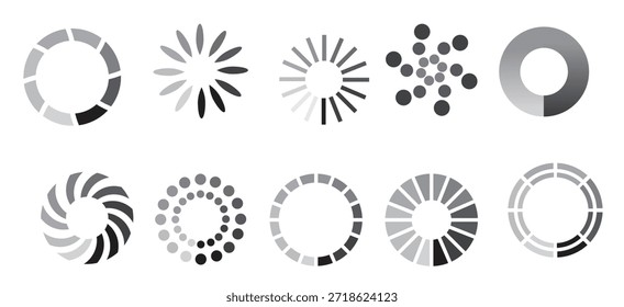 Conjunto de símbolos de Vector precargador ilustración