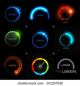 Set of Preloaders - for loading items. Progress loading icons.