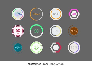 Set of preloaders. Progress loading icons. Downloading bars for web interface, sites and mobile application. Vector loading icons EPS 10