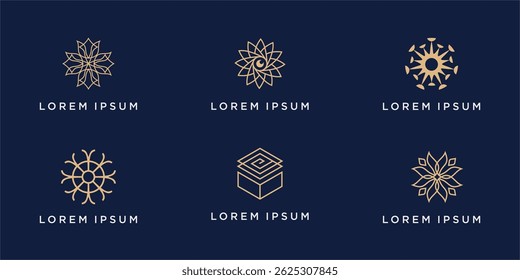 Set of premium beauty flower logo