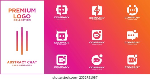 Set Premium Best Collection Chat Icon Logo Design