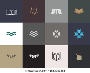 set of Premium book logo design. Abstract book icon vector illustration