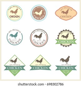 Set of premium chicken labels.