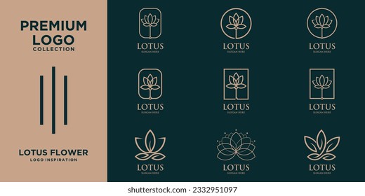 Diseñar el diseño del logotipo de Lotus Flower Collection Premium