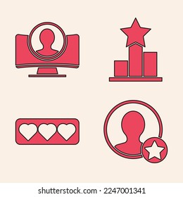 Set Premium create account screen, Create account screen, Star and Like and heart icon. Vector
