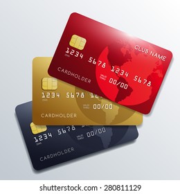 Set of Premium Credit Cards: Vector Illustration